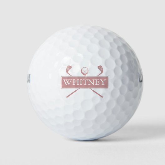 Personalisierter Name Dusty Rose Rosa Clubs Golfball (Vorderseite)