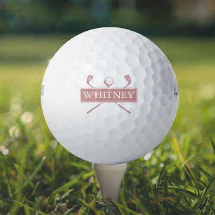 Personalisierter Name Dusty Rose Rosa Clubs Golfball