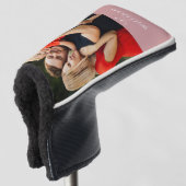 Personalisierter Name Dusty Rose Rosa Foto Golf Headcover (3/4 Vorderseite)