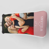 Personalisierter Name Dusty Rose Rosa Foto Golf Headcover (Vorderseite)