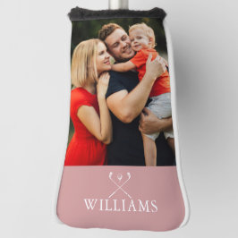 Personalisierter Name Dusty Rose Rosa Foto Golf Headcover