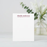 Personalisierter Name E-Mail-Telefon Beruflich rot