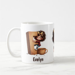 Personalisierter Name & E Verschlafener Morgen Kar Kaffeetasse