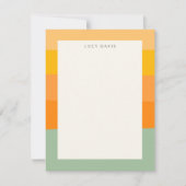Personalisierter Name Earthy Mute Pastell Stripes Mitteilungskarte (Vorderseite)