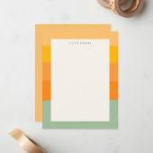 Personalisierter Name Earthy Mute Pastell Stripes Mitteilungskarte (Vorderseite/Rückseite Beispiel)