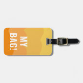 Personalisierter Name Eigener orangefarbener Text Gepäckanhänger (Vorderseite horizontal)