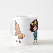 Personalisierter Name & Ein verschlafener Morgen P Kaffeetasse (Vorderseite Links)