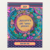 Personalisierter Name Ein Wort Hübscher Blumenstre Planer (Vorderseite)