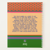 Personalisierter Name Ein Wort Vintag Blumenstreif Planer (Rückseite)