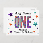 Personalisierter Name einer einmonatigen oder jähr Postkarte (Vorne/Hinten)