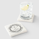 Personalisierter Name eines klassischen Golfclubs Steinuntersetzer (Seitenansicht)