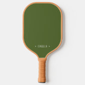 Personalisierter Name Einfach grün Pickleball Schläger (Rückseite)