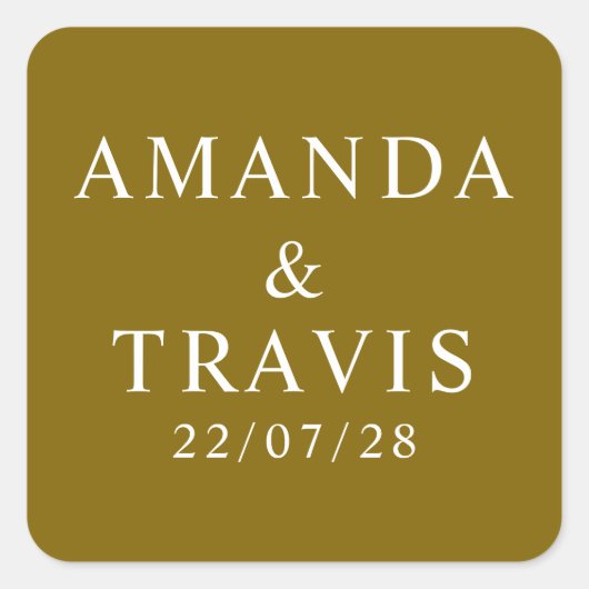 Personalisierter Name Einfach Moderne Minimale Hoc Quadratischer Aufkleber (Vorderseite)