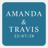 Personalisierter Name Einfach Moderne Minimale Hoc Quadratischer Aufkleber (Vorderseite)