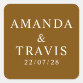 Personalisierter Name Einfach Moderne Minimale Hoc Quadratischer Aufkleber (Vorderseite)