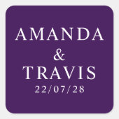 Personalisierter Name Einfach Moderne Minimale Hoc Quadratischer Aufkleber (Vorderseite)