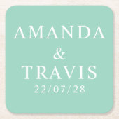 Personalisierter Name Einfach Moderne Minimale Hoc Rechteckiger Pappuntersetzer (Vorderseite)