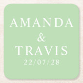 Personalisierter Name Einfach Moderne Minimale Hoc Rechteckiger Pappuntersetzer (Vorderseite)