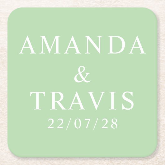 Personalisierter Name Einfach Moderne Minimale Hoc Rechteckiger Pappuntersetzer (Vorderseite)