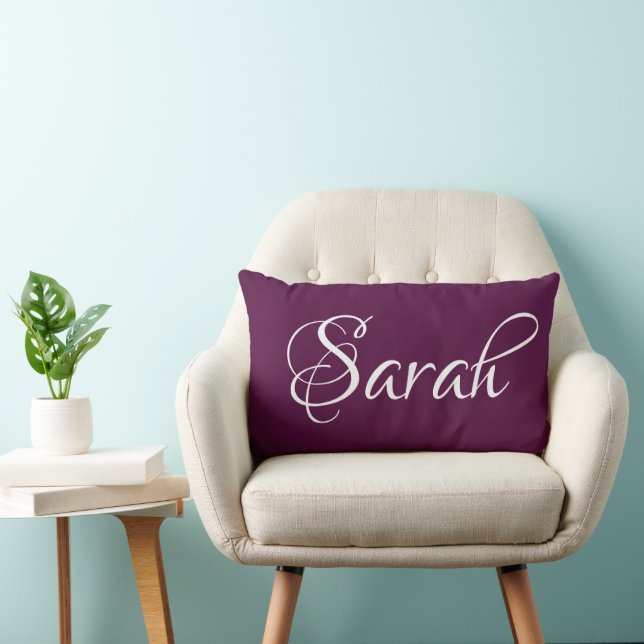 PERSONALISIERTER NAME EINFACH MODERNER MONOGRAMM LENDENKISSEN (Stuhl )