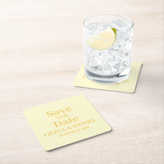 PERSONALISIERTER NAME EINFACH STYLISH SAVE THE DAT RECHTECKIGER PAPPUNTERSETZER (Vor Ort)