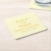 PERSONALISIERTER NAME EINFACH STYLISH SAVE THE DAT RECHTECKIGER PAPPUNTERSETZER (angewinkelt)