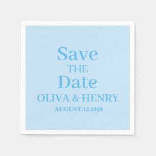 PERSONALISIERTER NAME EINFACH STYLISH SAVE THE DAT SERVIETTE