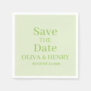 PERSONALISIERTER NAME EINFACH STYLISH SAVE THE DAT SERVIETTE