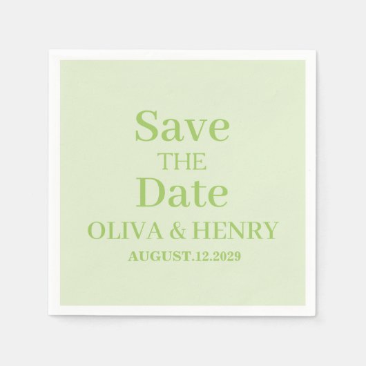 PERSONALISIERTER NAME EINFACH STYLISH SAVE THE DAT SERVIETTE (Vorderseite)