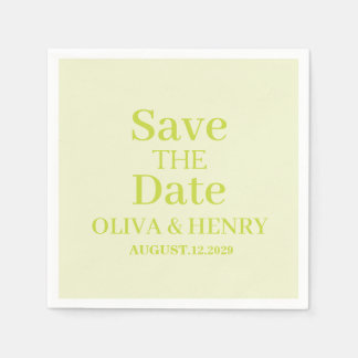 PERSONALISIERTER NAME EINFACH STYLISH SAVE THE DAT SERVIETTE