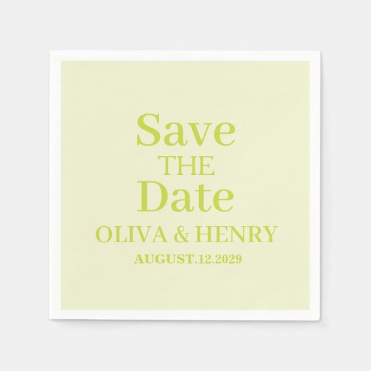 PERSONALISIERTER NAME EINFACH STYLISH SAVE THE DAT SERVIETTE (Vorderseite)