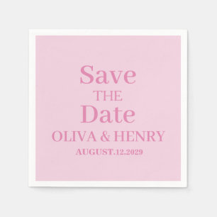 PERSONALISIERTER NAME EINFACH STYLISH SAVE THE DAT SERVIETTE