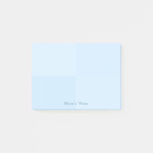 Personalisierter Name Einfache moderne blaue Quadr Post-it Klebezettel (Vorderseite)