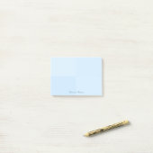 Personalisierter Name Einfache moderne blaue Quadr Post-it Klebezettel (Auf Schreibtisch)