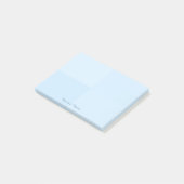 Personalisierter Name Einfache moderne blaue Quadr Post-it Klebezettel (angewinkelt)