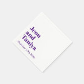 Personalisierter Name Einfache moderne Mimal-Hochz Serviette (Ecke)