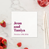 Personalisierter Name Einfache moderne Mimal-Hochz Serviette (Beispiel)