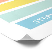 Personalisierter Name Einfache moderne Pastagerich Poster (Ecke)