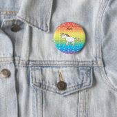 Personalisierter Name Einhorn Regenbogenherzen Button (Beispiel)