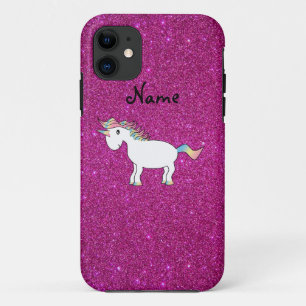 Personalisierter Name Einhorn Rosa Glitzer Case-Mate iPhone Hülle