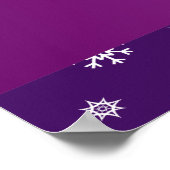 Personalisierter Name Eisbär lila Schneeflocken Poster (Ecke)