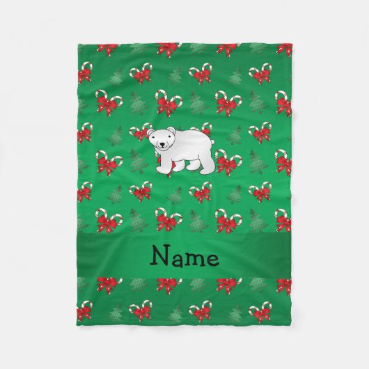 Personalisierter Name Eisbärenbrust Fleecedecke (Vorderseite)