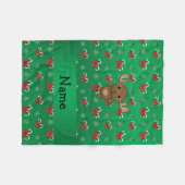Personalisierter Name Elche grüne Zuckerstangen Fleecedecke (Vorderseite (Horizontal))