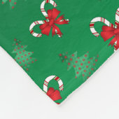 Personalisierter Name Elche grüne Zuckerstangen Fleecedecke (Ecke)