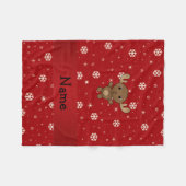 Personalisierter Name Elche Schneeflocken Fleecedecke (Vorderseite (Horizontal))