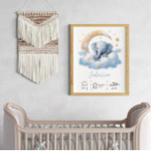 Personalisierter Name Elefantenkunst Kinderzimmer Poster