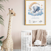 Personalisierter Name Elefantenkunst Kinderzimmer Poster