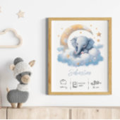Personalisierter Name Elefantenkunst Kinderzimmer Poster