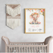 Personalisierter Name Elefantenkunst Kinderzimmer Poster