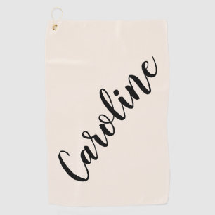 Personalisierter Name Elegant Creme Minimalistisch Golfhandtuch